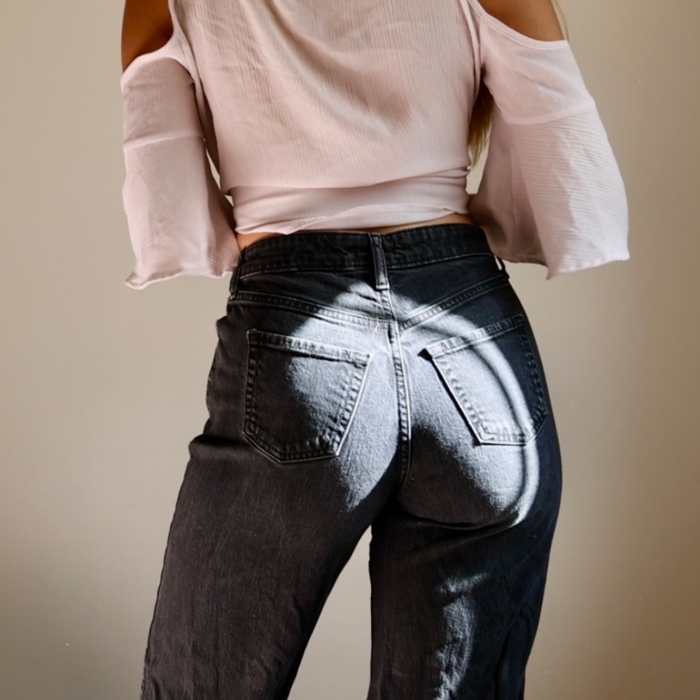 Black Straight/Wide Jeans